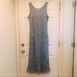 Silk Party Dress Hand Crocheted
